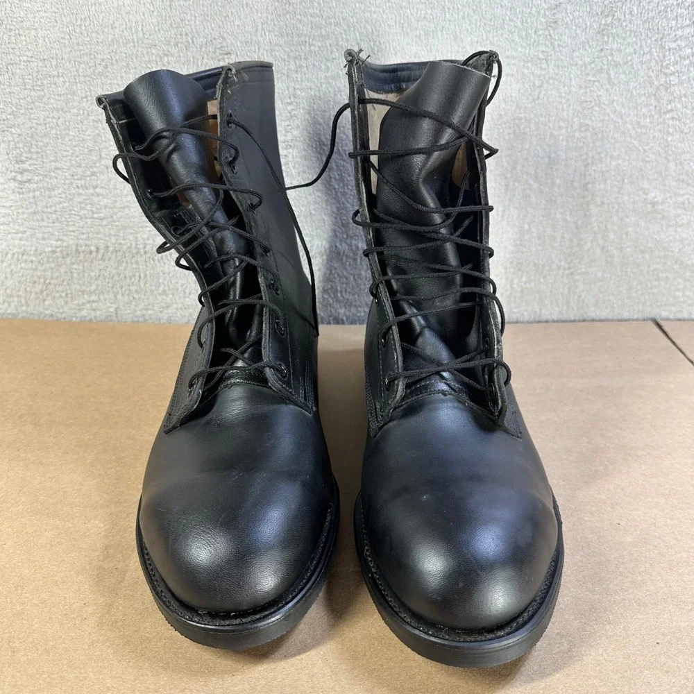 Vtg 1989 Craddock-Terry US Military Combat Boots Steel Toe Black Leather 8.5R